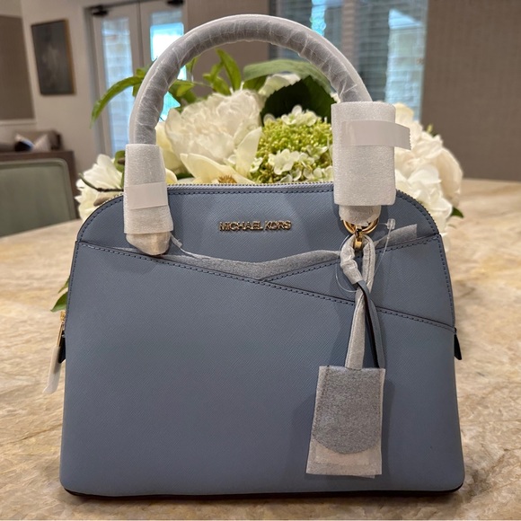 Michael Kors Jet Set Travel Medium Saffiano Leather Dome Satchel Crossbody Bag - Picture 4 of 12